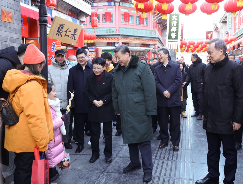 2024年2月1日，習(xí)近平總書記在天津古文化街考察。